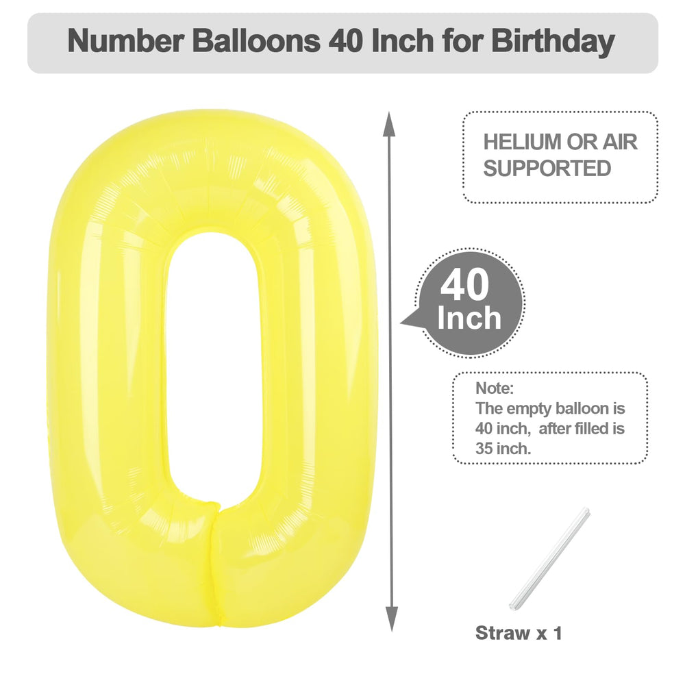 Argthjy 40-inch number balloon two thousand twenty six in yellow, eye-catching New Year decor