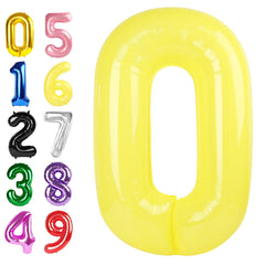 Argthjy 40-inch number balloon zero in yellow, ideal for standout birthday décor and photos
