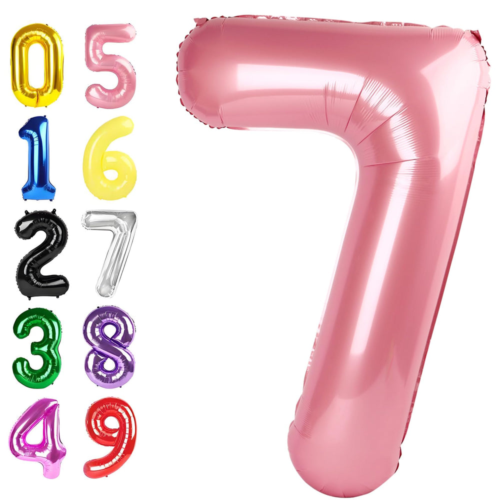 Argthjy 7-balloon-pearl-pink-number front view for standout birthday decor.