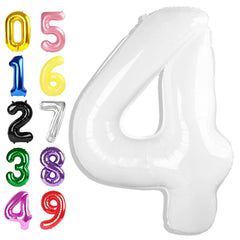 Argthjy 40-inch white 4-number balloon for standout birthday photos