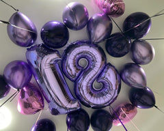 Argthjy 8-number foil balloon in purple for milestone celebrations.