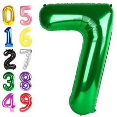 Argthjy Number 7 balloon 40 inch dark green, bold focal point for parties.