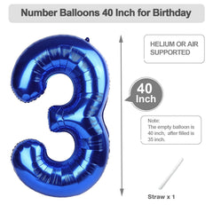 Argthjy blue 3 balloon in a photo setup for festive occasions