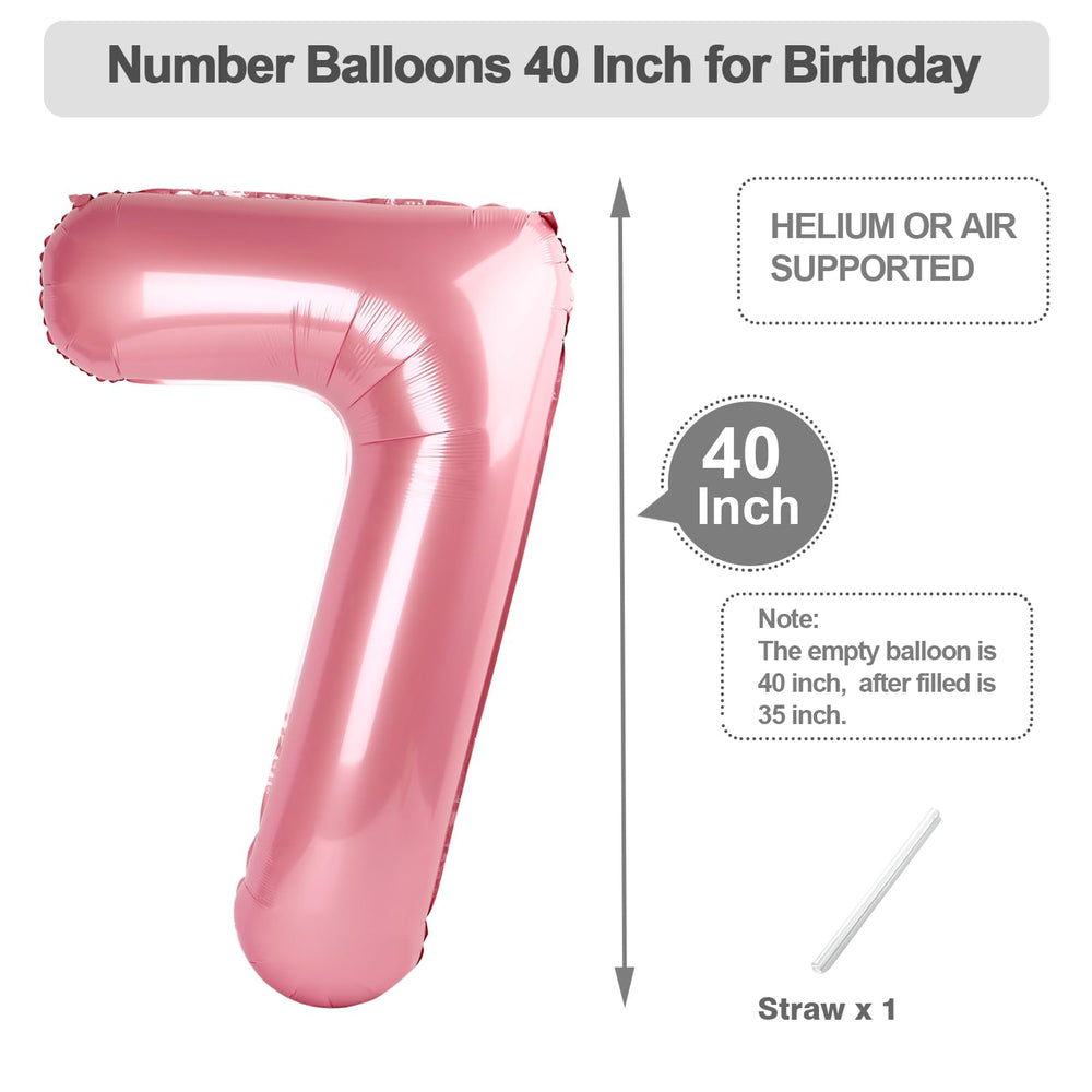 Argthjy pink number balloon decor ready for photos and celebrations.