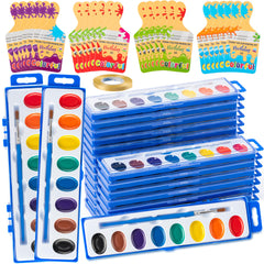 ArianQicult 24-pack watercolor paint set with eight vivid colors and brush.