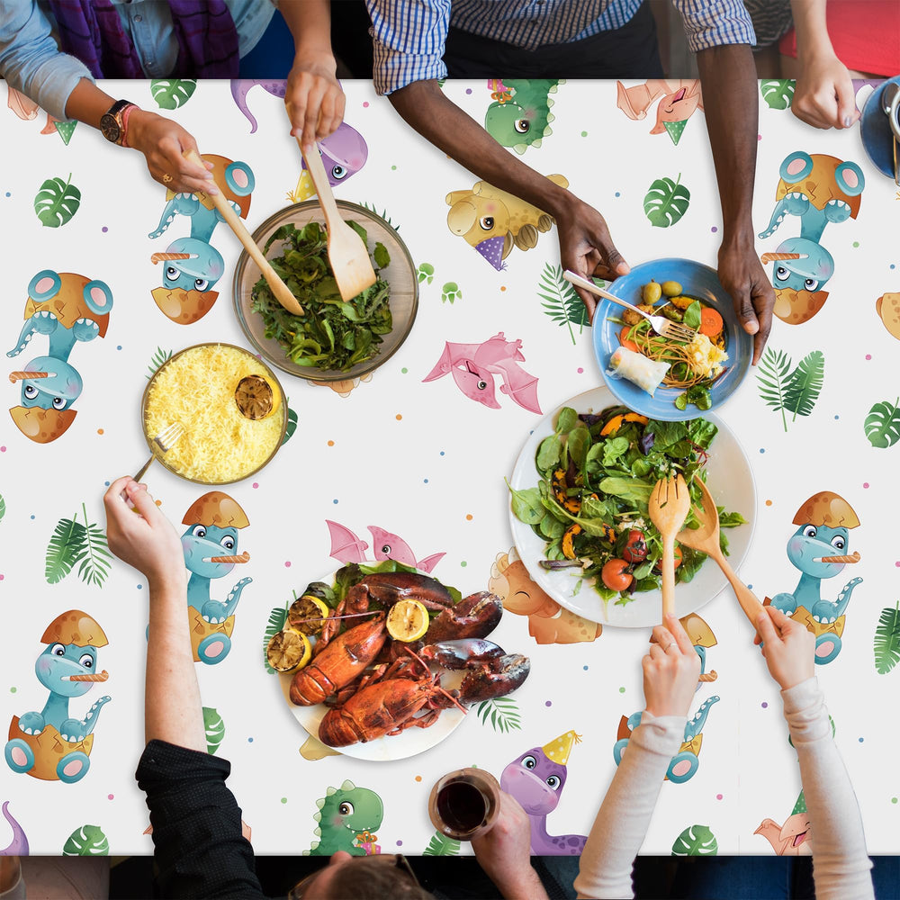 ArianQicult dinosaur tablecloth ideal for picnics and outdoor parties.