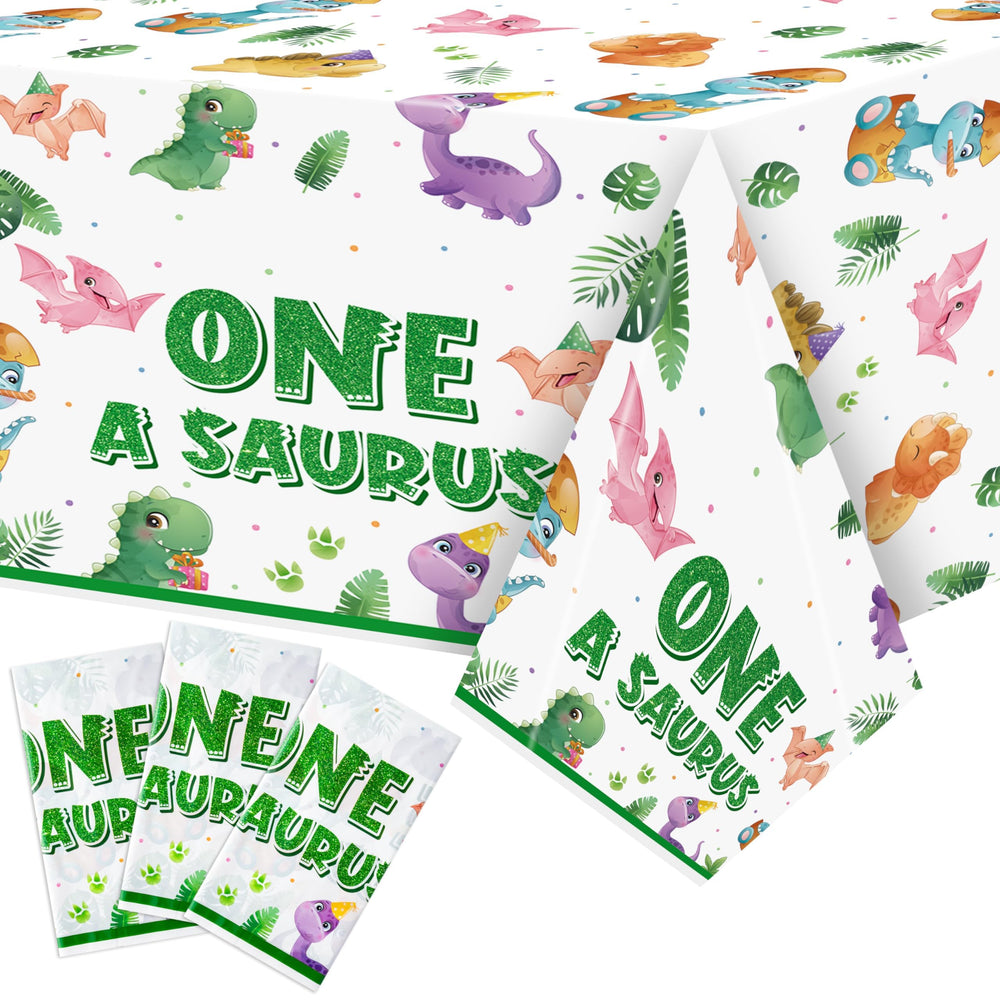 ArianQicult dinosaur tablecloth pattern for party decor and theme cohesion.