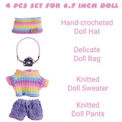 Ariker Rainbow doll sweater, premium crochet for stylish, gentle wear.