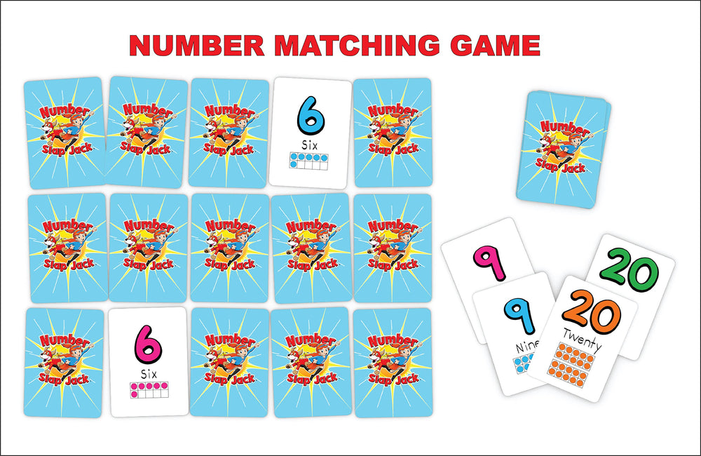 Arizona GameCo Number Slap Jack ten-frames closeup highlights visual counting supports