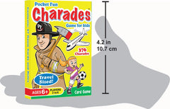 Pocket Fun Charades packed in a backpack, ready for road trips and travel.