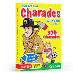 Arizona GameCo Pocket Fun Charades box and cards for travel-friendly family play.