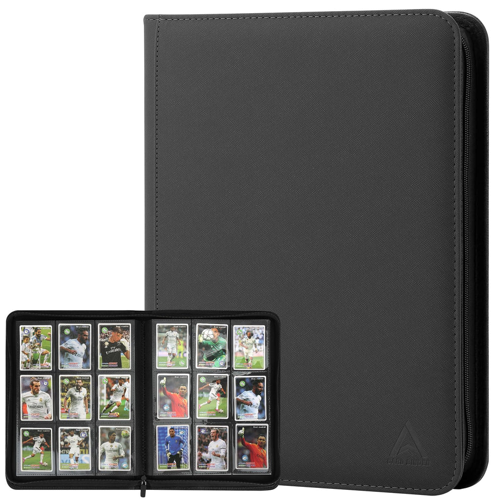 Arkeiliy card binder front view with 9-pocket layout offering organized storage for easy access.