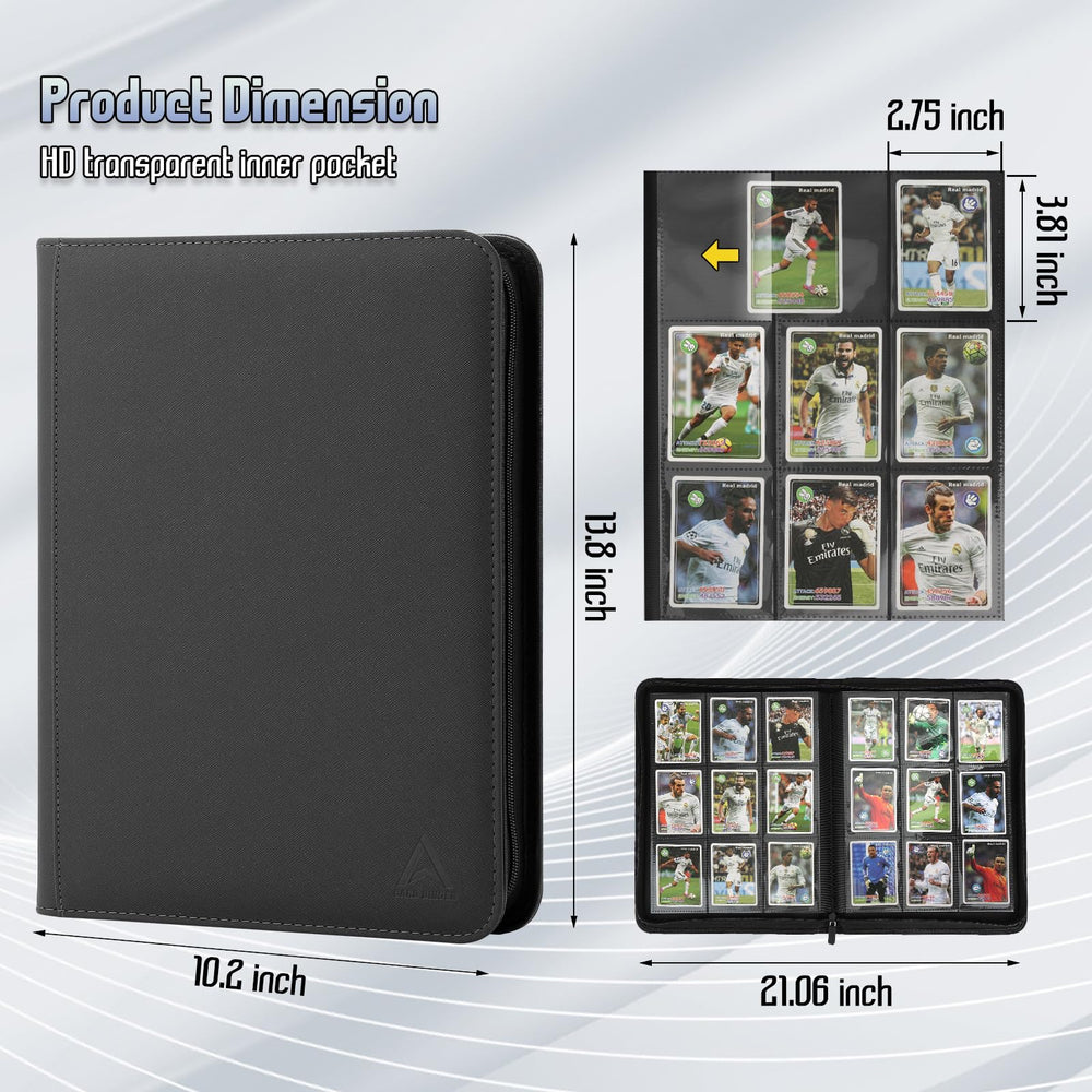 Arkeiliy 9-pocket interior pages open to reveal secure, slip-free card pockets.