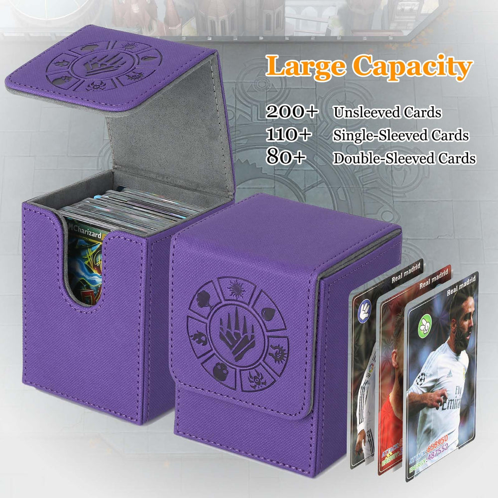 Arkeiliy purple deck box magnetic buckle showing secure closure