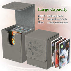 Arkeiliy gray deck box open view highlighting internal layout for organized cards