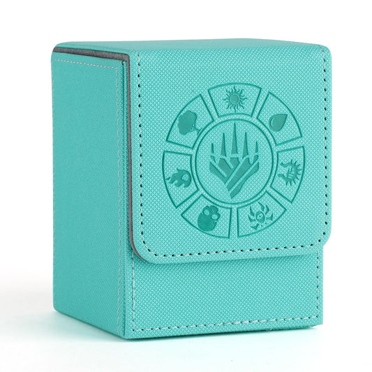Arkeiliy turquoise deck box exterior shows sleek, portable design.