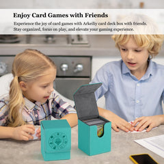Arkeiliy turquoise gift-ready packaging for card game fans.
