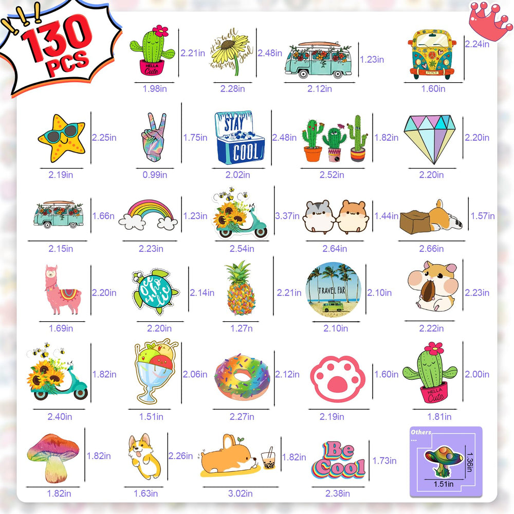 Arme 130Pcs laptop stickers with precision cuts for clutter-free surfaces