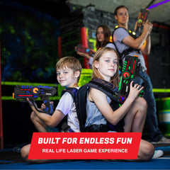 ArmoGear laser tag four-player setup for competitive family play.