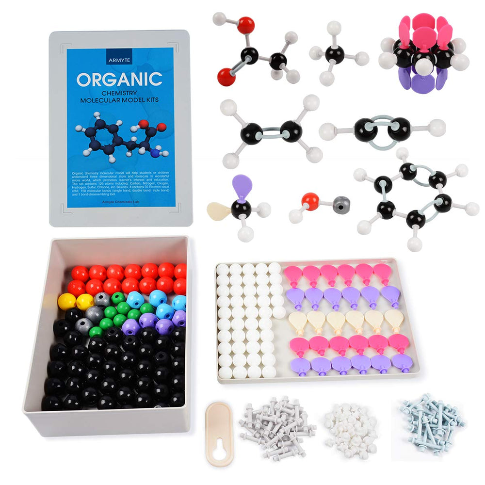 Armyte Organic Chemistry Model Kit shows an assembled molecule for tactile learning.