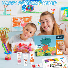 AROIC kids enjoy a creative painting session with safe materials.