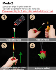 Arouselove Fire Rose lit demo highlights ignition and flame growth
