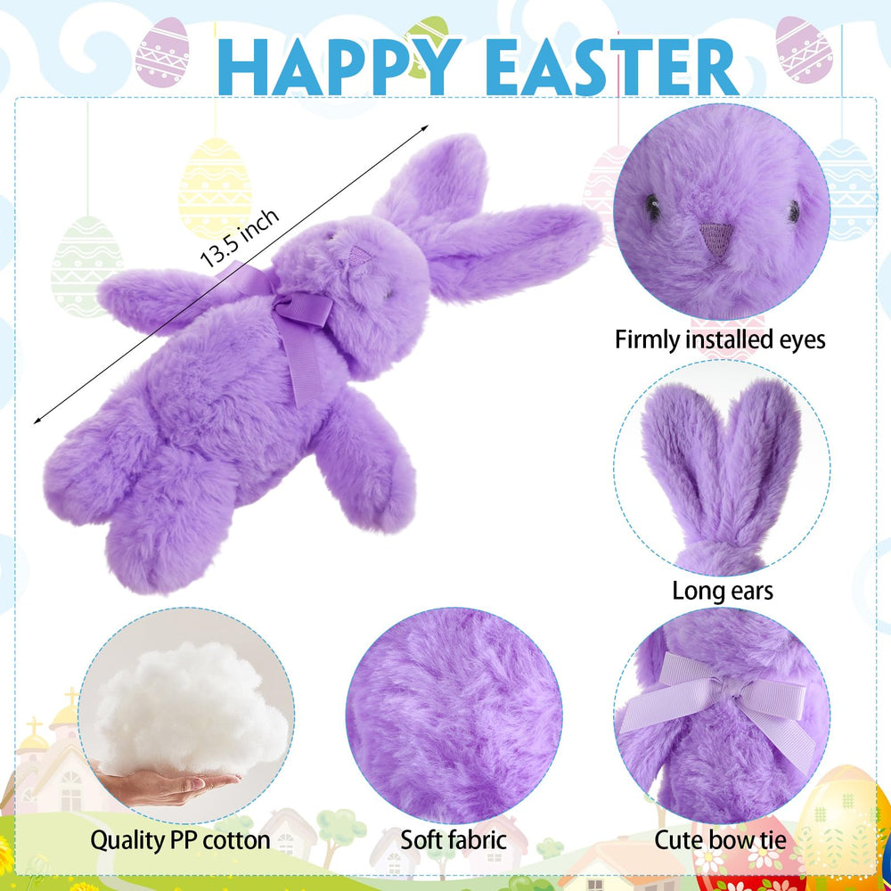 Arrowbash 24-piece bunny plush set in vibrant colors for Easter gifting.