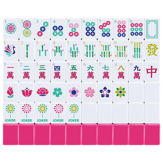 Arrowbash American Mahjong Set tiles with vivid colors for fast recognition during play.