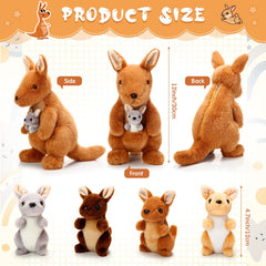 Arrowbash baby kangaroo plush, 4.7 inches, perfect for pocket-sized play and cuddles.