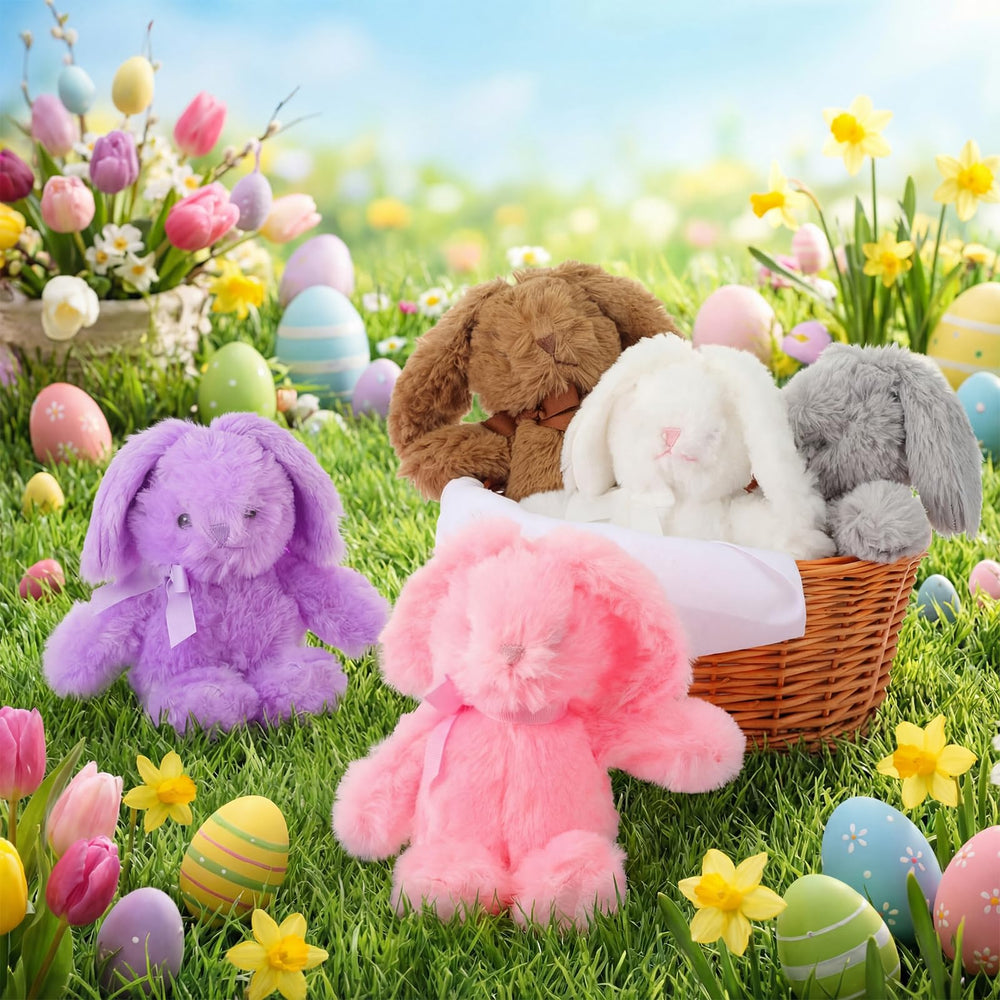 Arrowbash bunny plush display setup for retail or classroom.