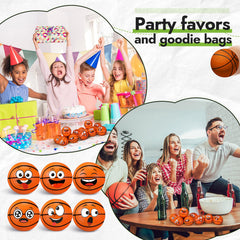 Arrowbash mini basketball stress ball with surprised face for a calm break