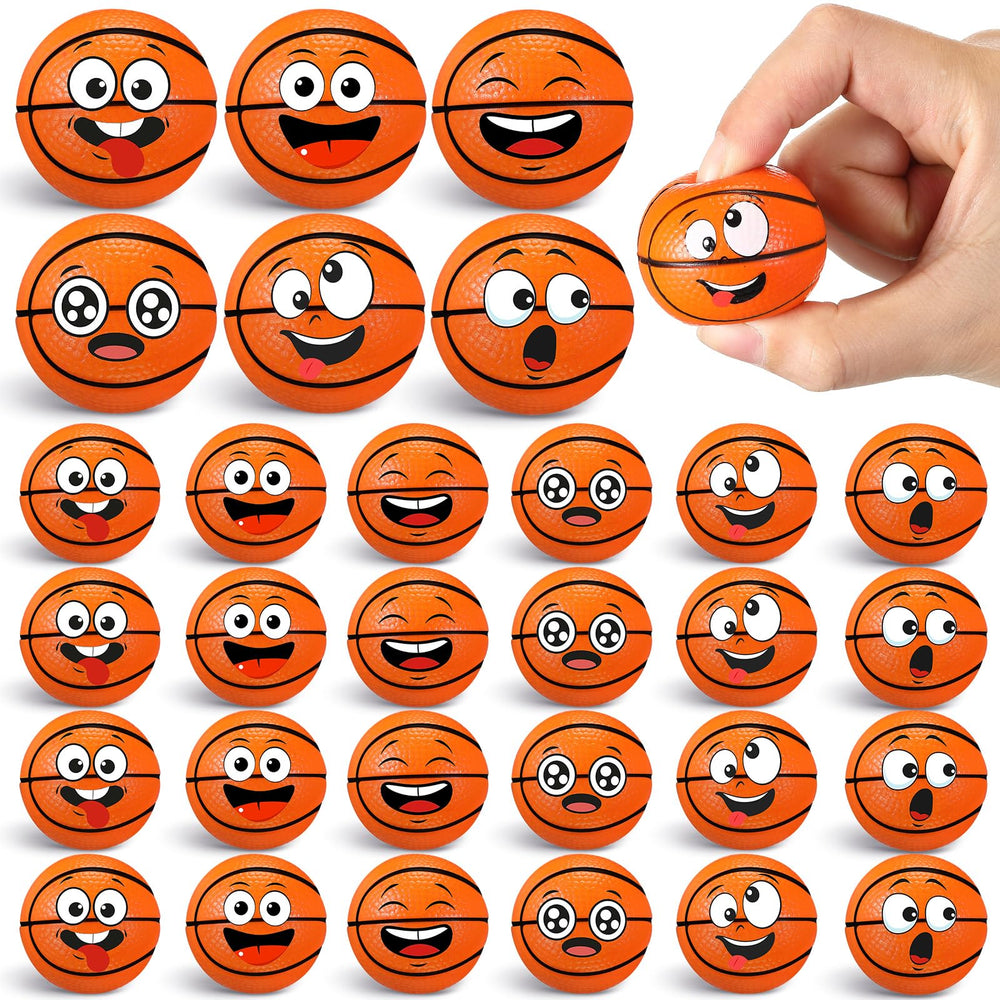 Arrowbash mini face basketball stress ball front view for quick grip relief