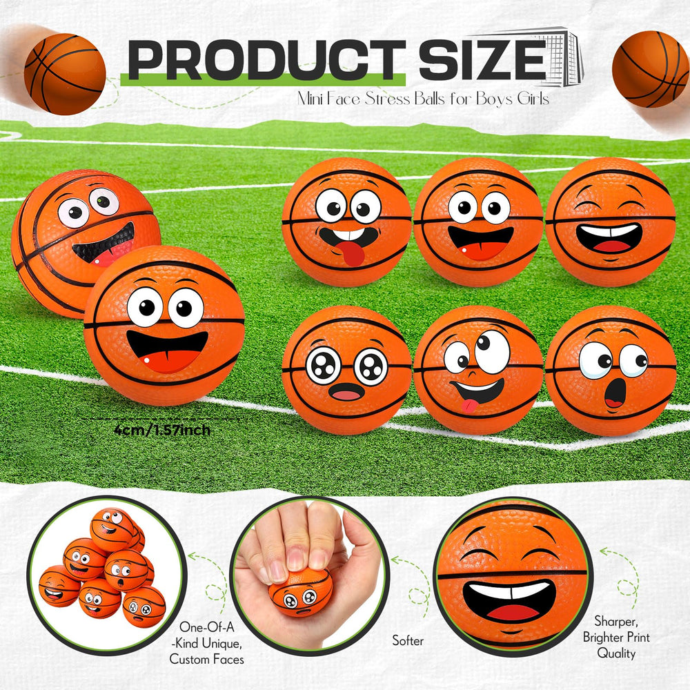 Arrowbash stress balls with six expressions for playful sharing