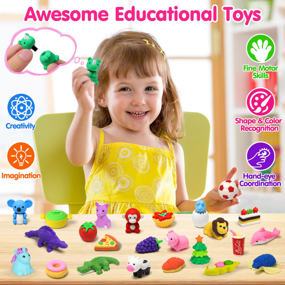 Arscniek desk pet eraser set adds cute desk decor and rewards.