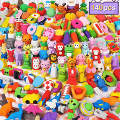 Arscniek animal erasers pack with colorful designs for classroom rewards and imaginative play.