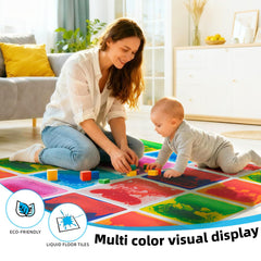 Art3d Liquid Sensory Floor Tile anti-slip backing keeps tiles secure.