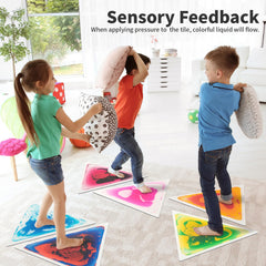 Art3d triangle liquid sensory tile anti-slip backing supports safe high-traffic play.
