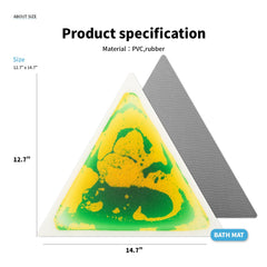 Art3d triangle liquid sensory tile used in kids' rooms for play and learning.
