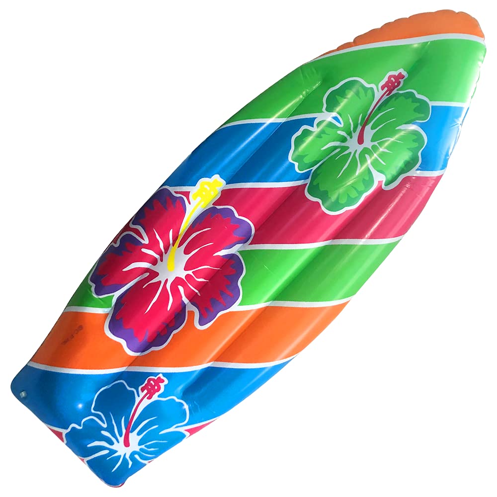 ArtCreativity 34-inch luau surfboard inflates with rainbow colors for vibrant poolside fun