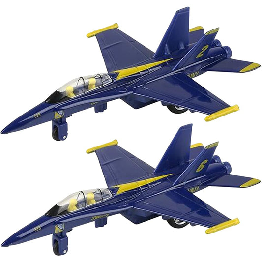 ArtCreativity diecast F-18 Blue Angel jet front view, ideal for active play.