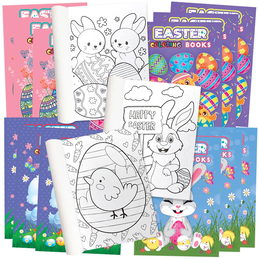 ArtCreativity Easter mini coloring books with bunnies, ideal for classroom coloring