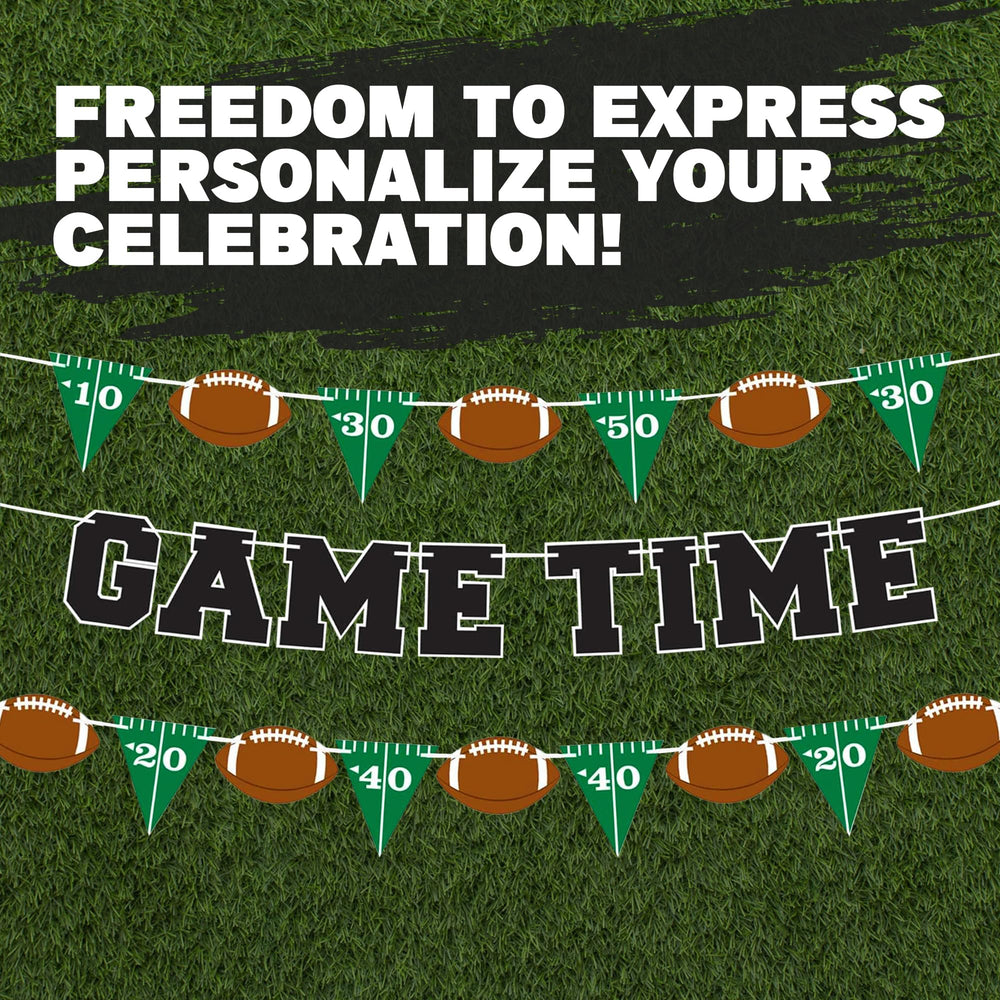 ArtCreativity football string banner creates festive tailgate atmosphere