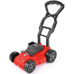 ArtCreativity lawn mower toy highlights a 21-inch height for imaginative outdoor play.