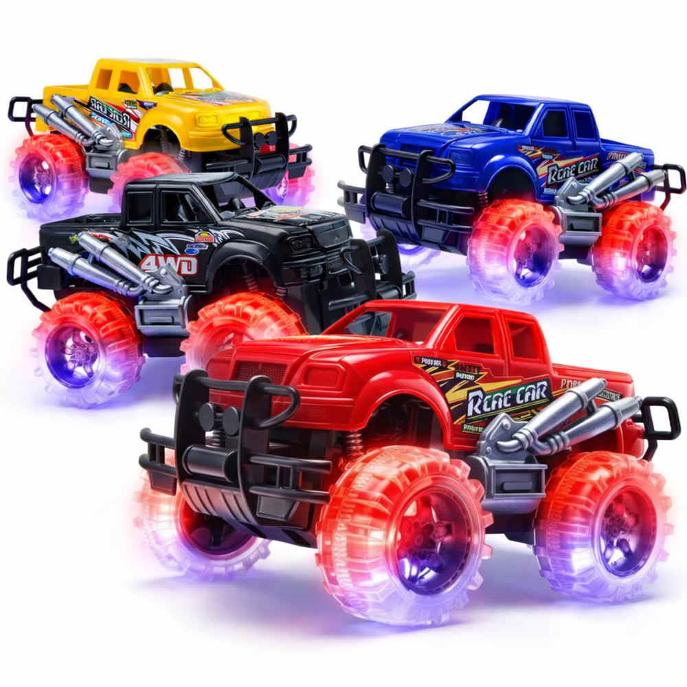 ArtCreativity light-up monster trucks kids playing encourages storytelling.