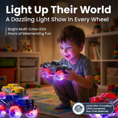 ArtCreativity light-up monster trucks side view, blue finish sparks racing imagination.