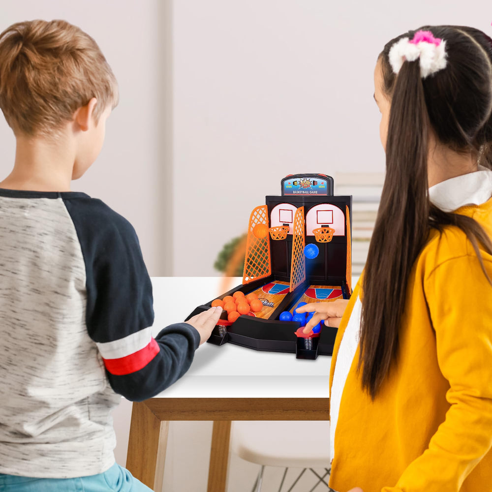 Gift-ready box of ArtCreativity mini basketball game set.