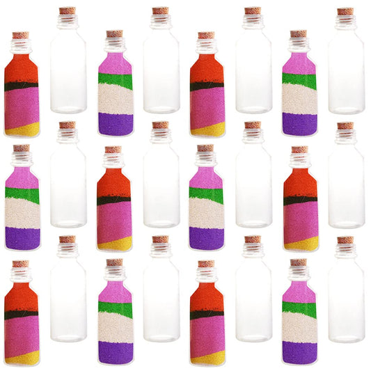 ArtCreativity clear 2oz sand art bottle with cork for crafts and gifts.