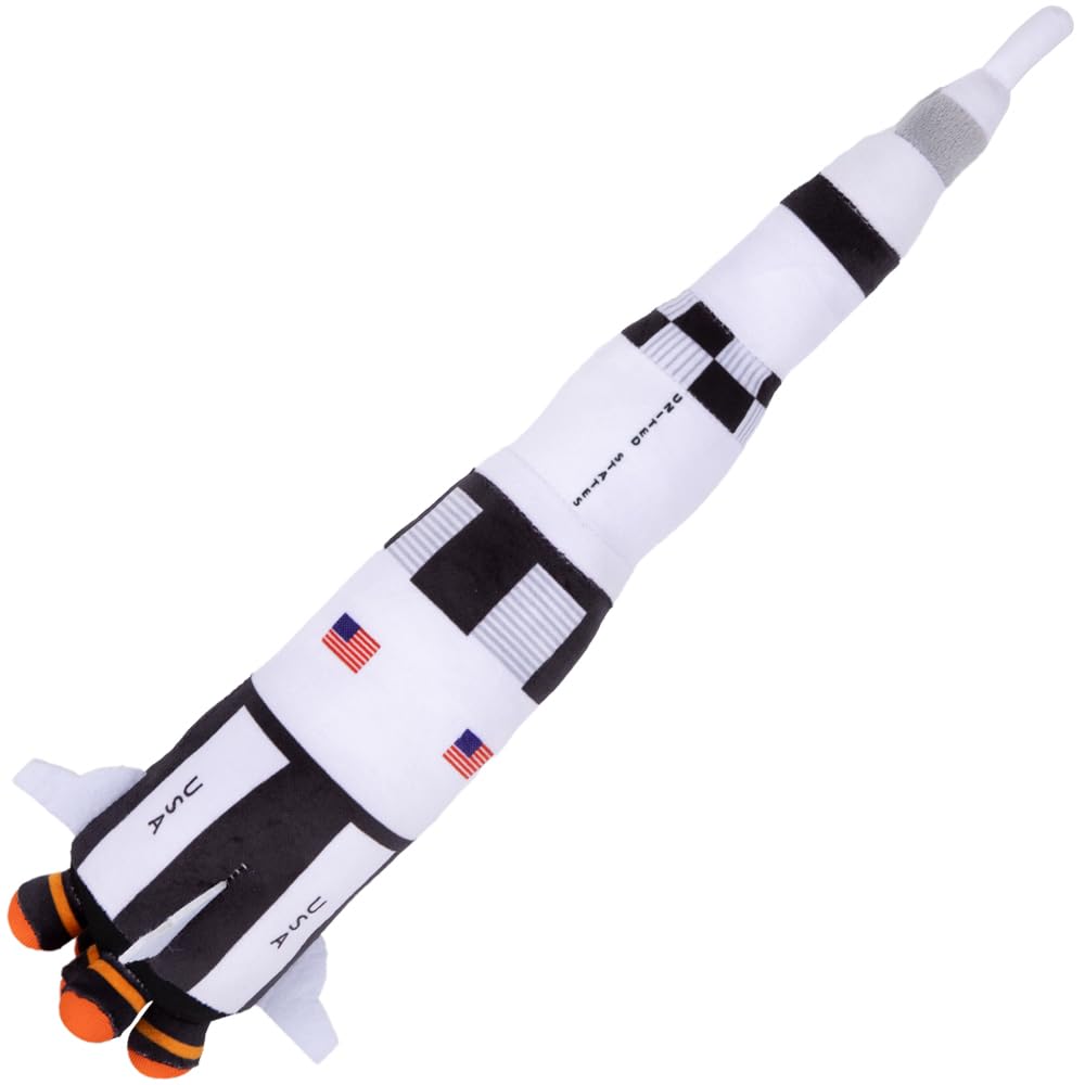 ArtCreativity Saturn Rocket plush, 18.5 inches, fuels imaginative space adventures.