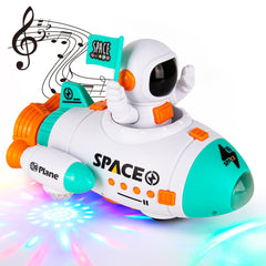 ArtCreativity Space Rocket with bump-and-go action promotes active floor play.