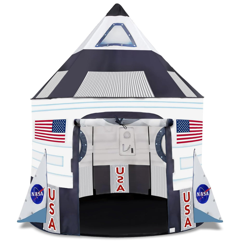 ArtCreativity rocket tent front view boosts imaginative play indoors.